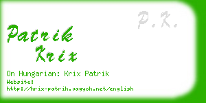 patrik krix business card